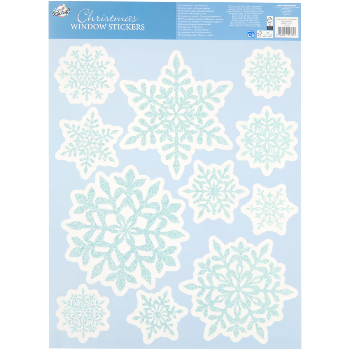 Adesivi Natalizi per Finestre - Fiocchi di Neve