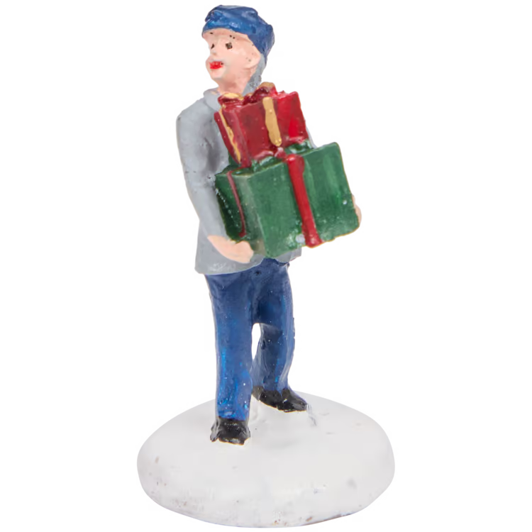 Uomo con Regali - Personaggio per Villaggio Natalizio in miniatura