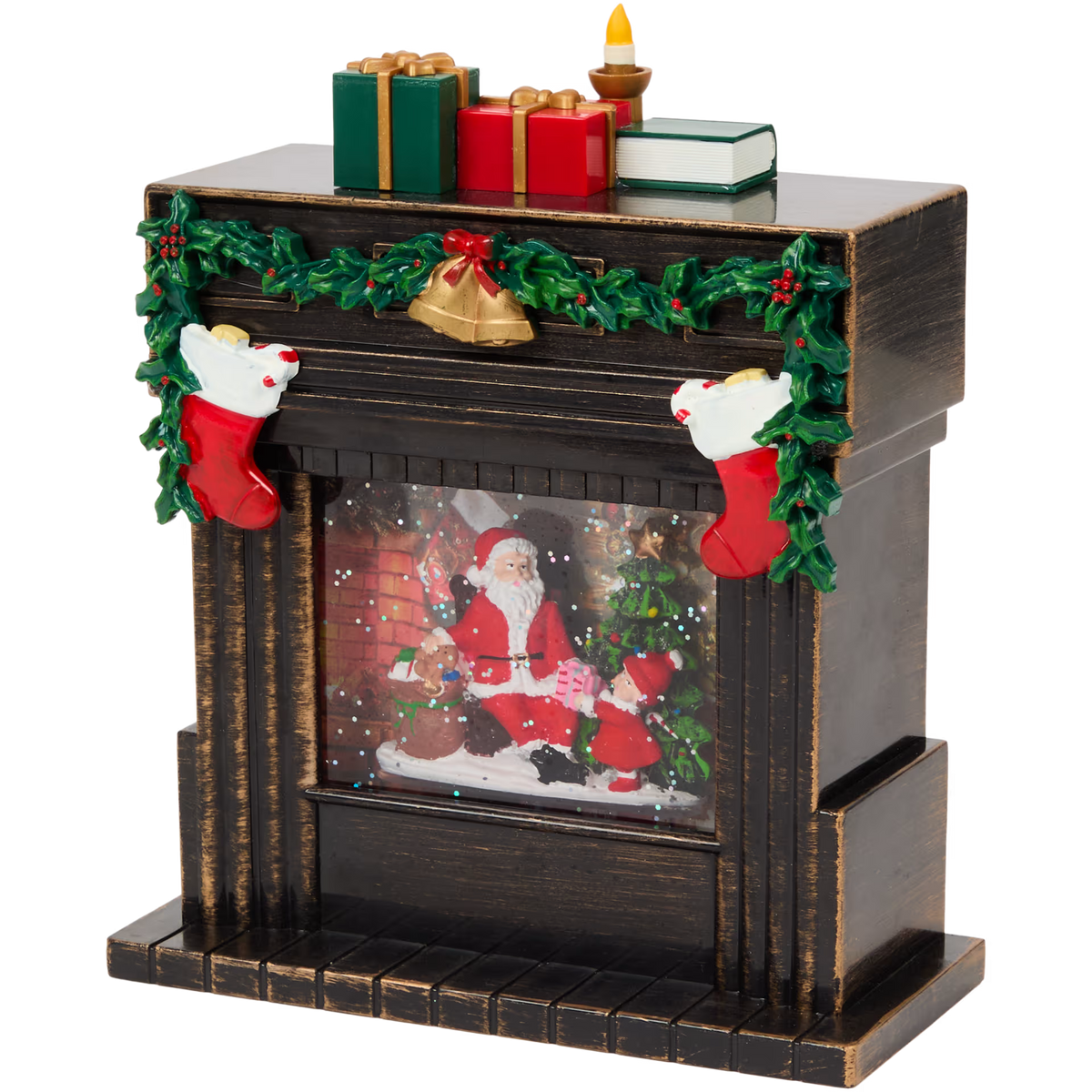 Il Caminetto di Babbo Natale - Decorazione con Luce e Glitter