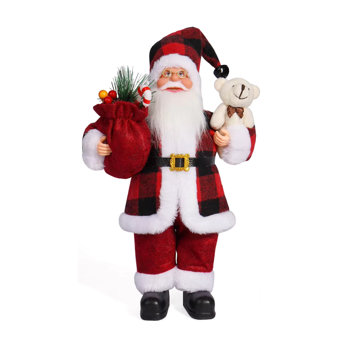Babbo Natale con Orsacchiotto - Figura Natalizia
