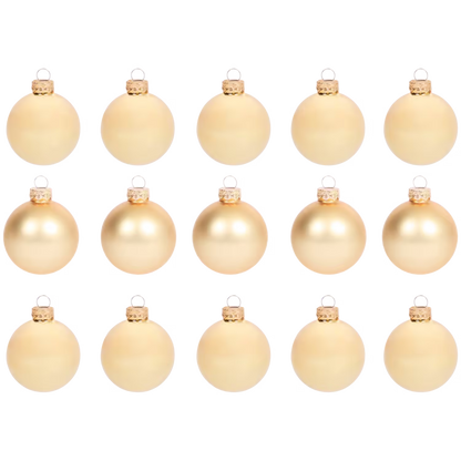 Palle per Albero di Natale in Vetro - Set da 15 Pezzi Oro