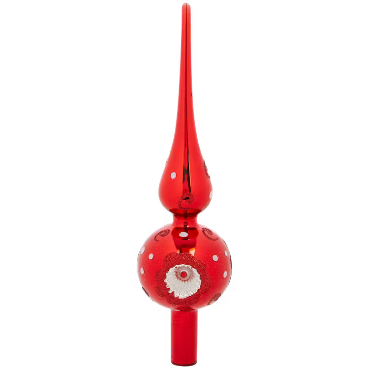 Puntale per Albero di Natale in Stile Vintage - Rosso