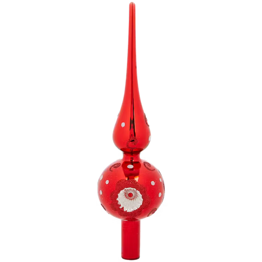 Puntale per Albero di Natale in Stile Vintage - Rosso