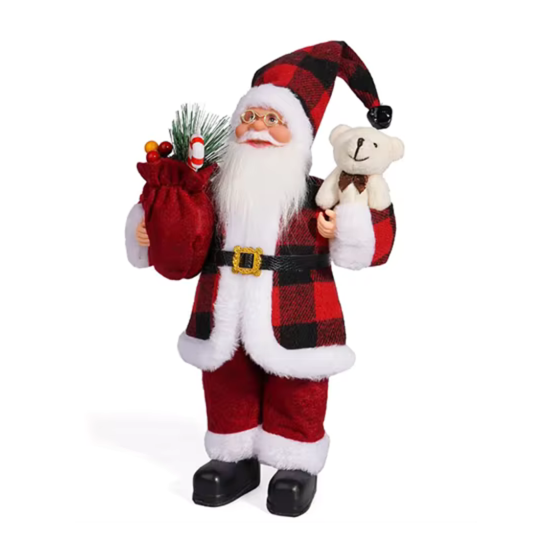 Babbo Natale con Orsacchiotto - Figura Natalizia