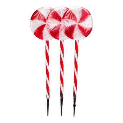 Lecca Lecca Natalizi con luce LED - Decorazione Luminosa (Set da 3)