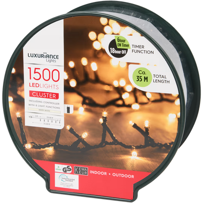 Luci Natalizie a LED L - Catena da 1500 Luci Bianco Caldo