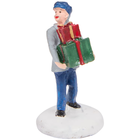 Uomo con Regali - Personaggio per Villaggio Natalizio in miniatura