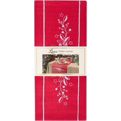Runner Da Tavola Natalizio - Rosso con Ricami