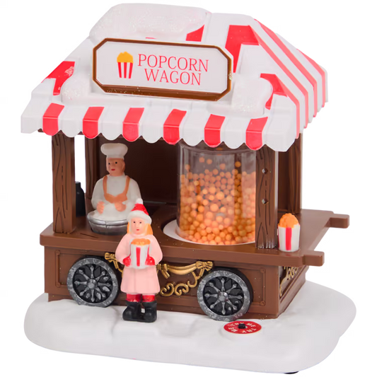Il Carretto dei Pop Corn - Accessorio per Villaggio di Natale con Luci e Movimento