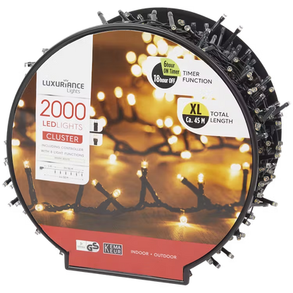 Luci Natalizie a LED XL - Catena da 2000 Luci Bianco Caldo