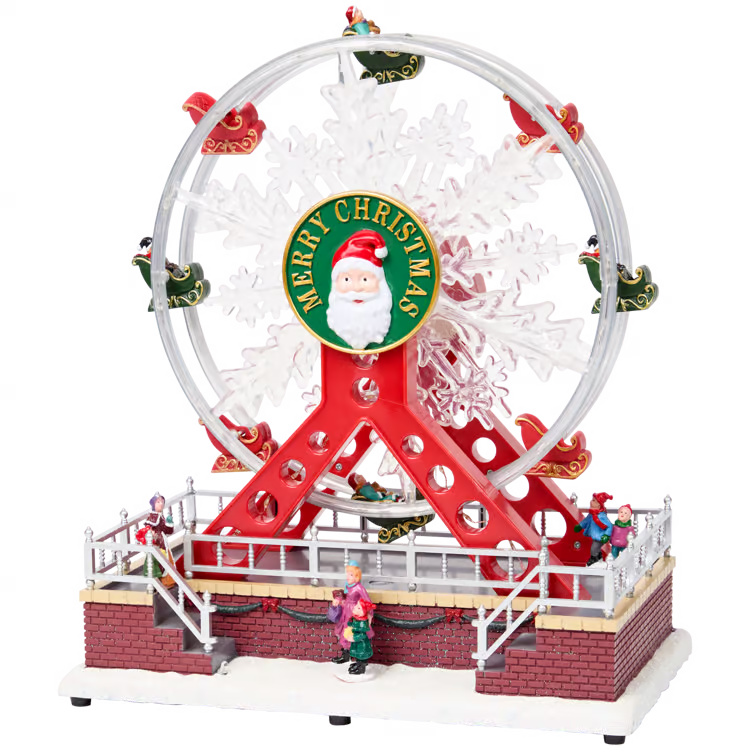 Ruota Panoramica Grande - Accessorio per Villaggio di Natale con Luci, Musica e Movimento