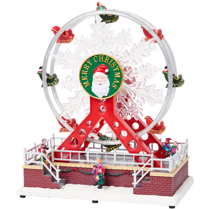 Ruota Panoramica Grande - Accessorio per Villaggio di Natale con Luci, Musica e Movimento