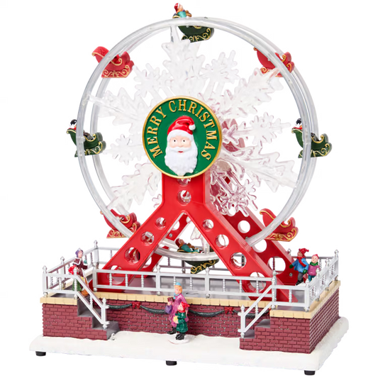 Ruota Panoramica Grande - Accessorio per Villaggio di Natale con Luci, Musica e Movimento