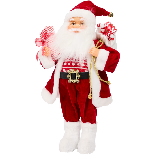 Babbo Natale Rosso con Regali - Figura Natalizia Grande