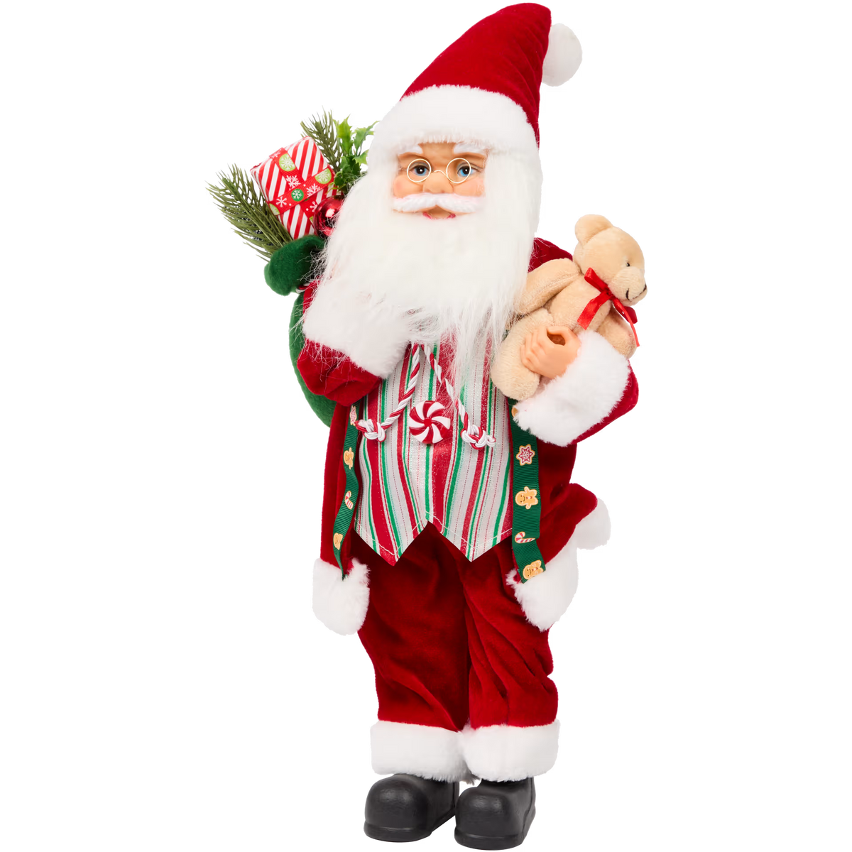 Babbo Natale con Orsacchiotto - Figura Natalizia Grande