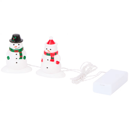Pupazzi di Neve Luminosi - Set di Accessori Luminosi per Villaggio di Natale