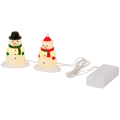 Pupazzi di Neve Luminosi - Set di Accessori Luminosi per Villaggio di Natale