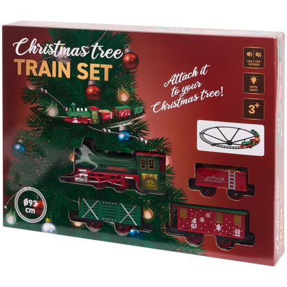 Set Trenino Natalizio con Supporto agganciabile all'Albero di Natale