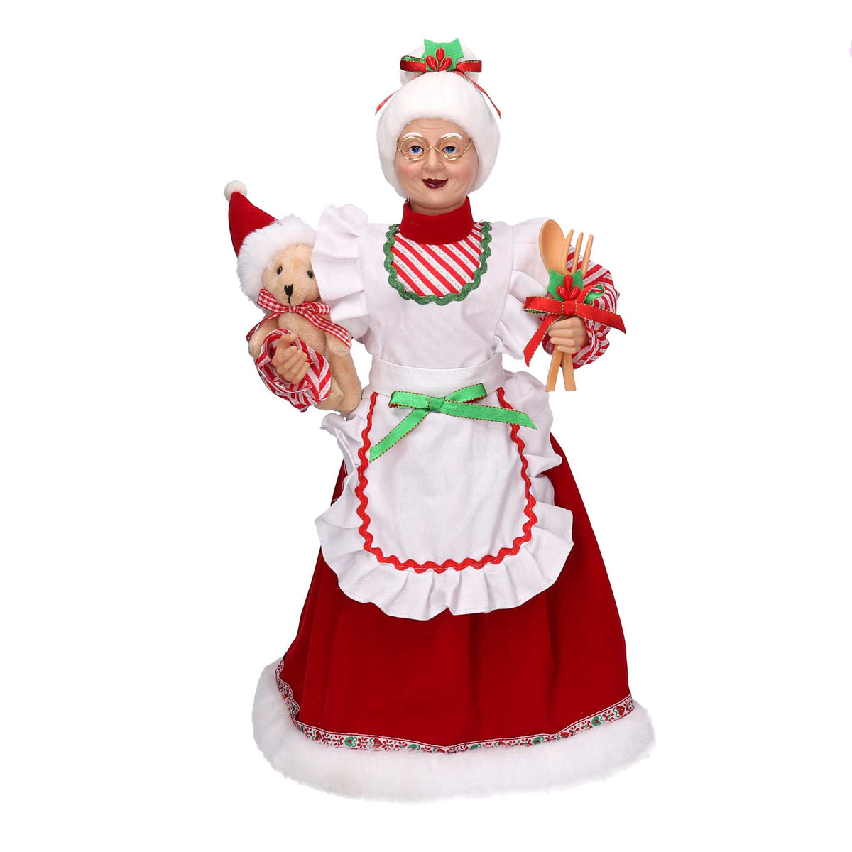 Mamma Natale con Orsacchiotto e Mestolo - Figura Natalizia