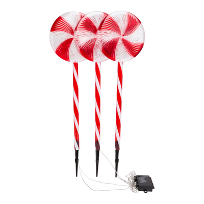 Lecca Lecca Natalizi con luce LED - Decorazione Luminosa (Set da 3)