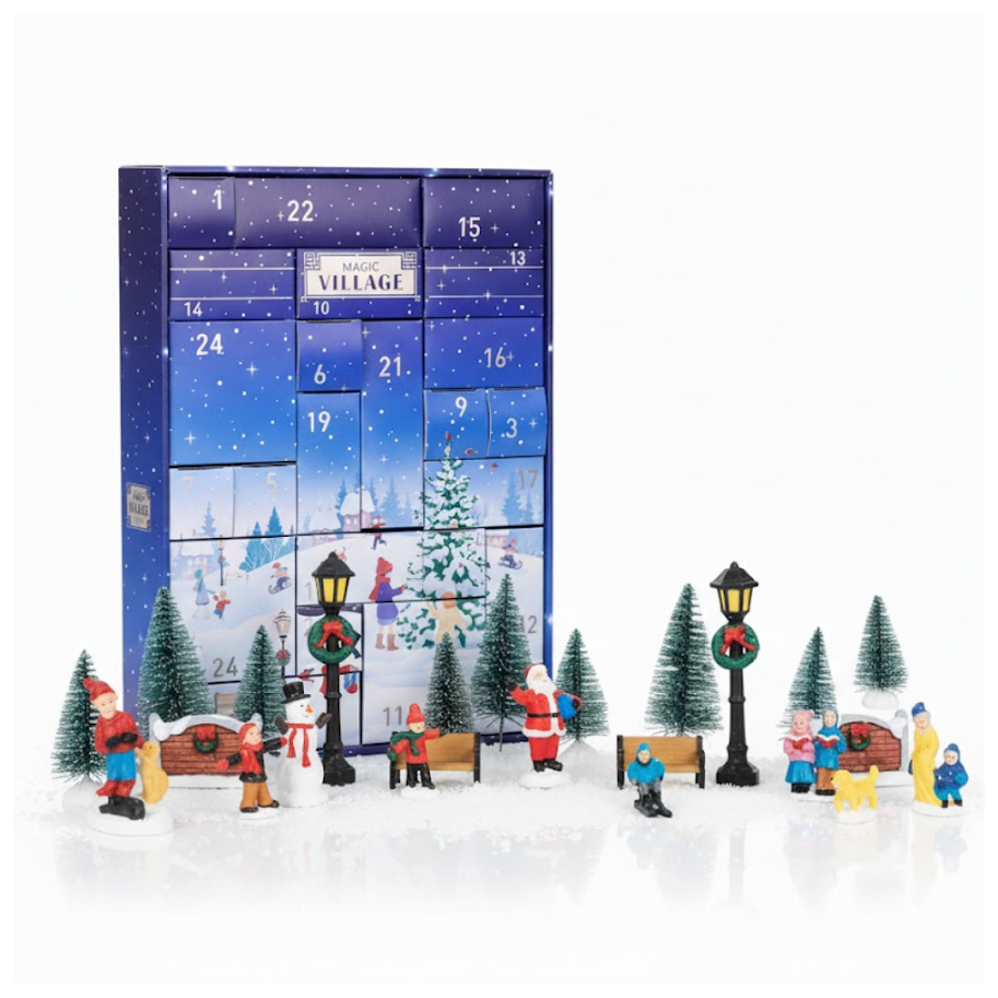 Calendario Dell'Avvento MAGIC VILLAGE® - Con Personaggi ed Accessori per Villaggi Natalizi