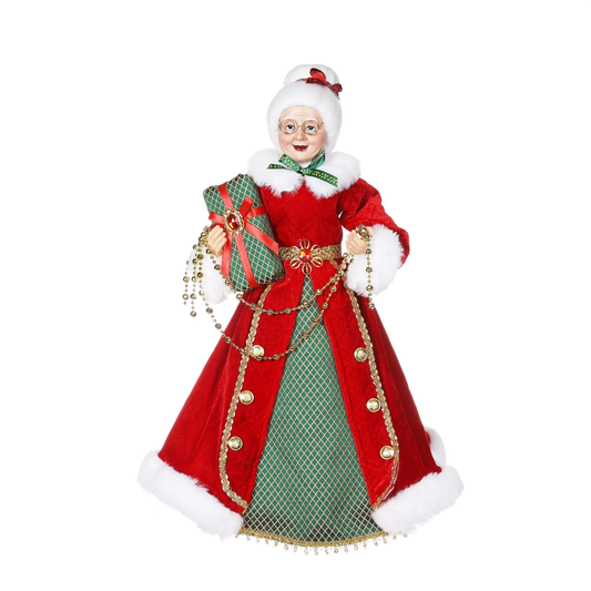 Mamma Natale con Regalo e Vestito Verde - Figura Natalizia