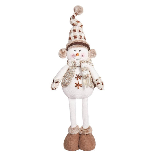 Pupazzo di Neve color Crema - Figura Natalizia Telescopica