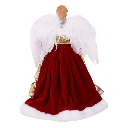 Angelo Natalizio con Vestito Verde e Rosso - Figura Natalizia