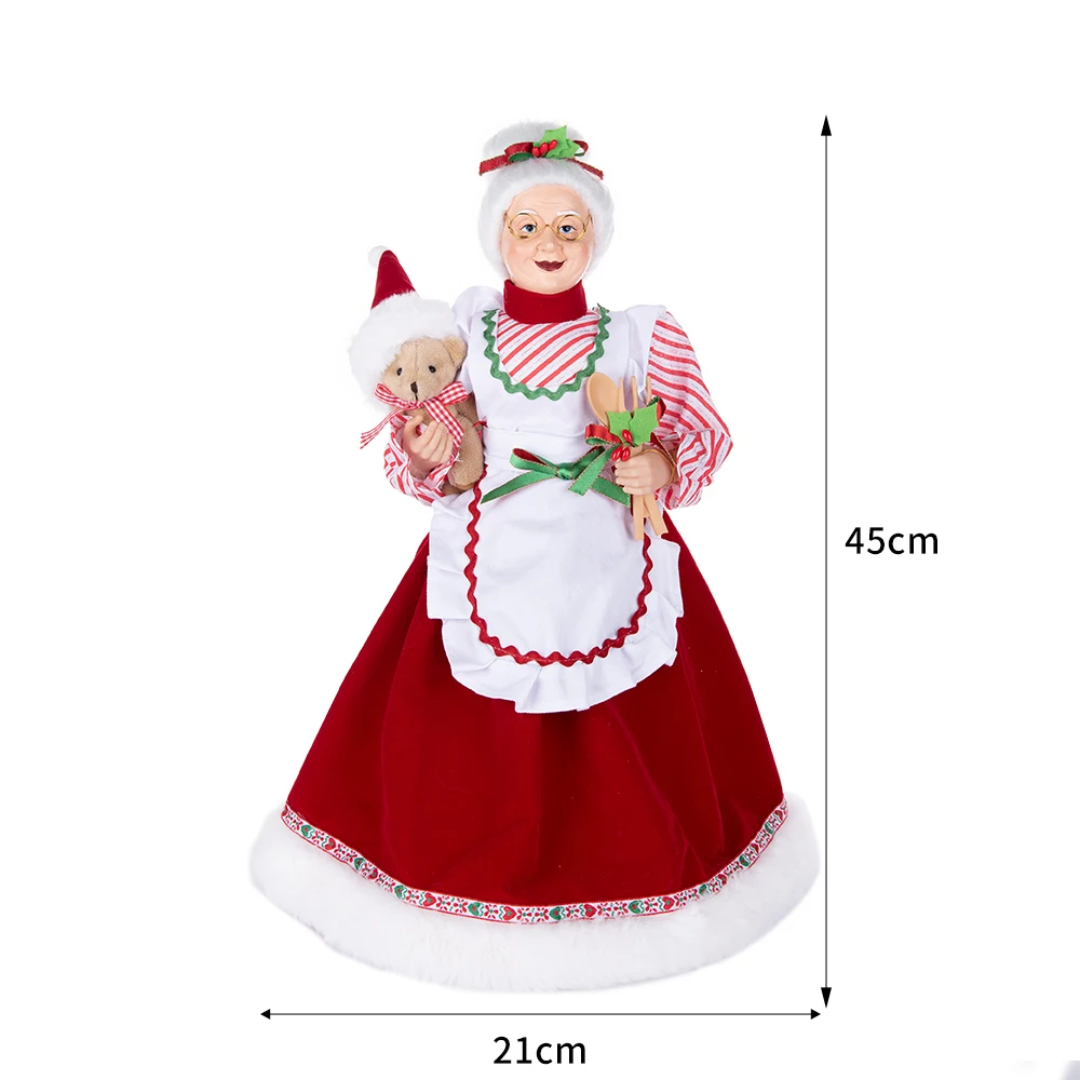 Mamma Natale con Orsacchiotto e Mestolo - Figura Natalizia