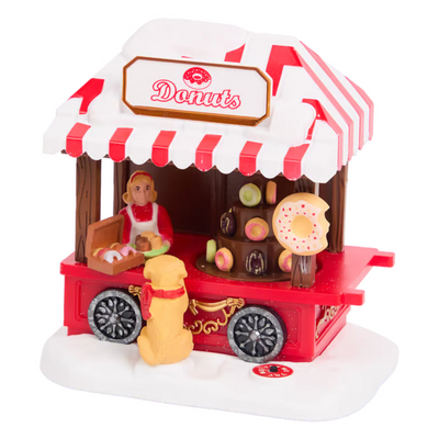 Il Carretto delle Ciambelle - Accessorio per Villaggio di Natale con Luci e Movimento