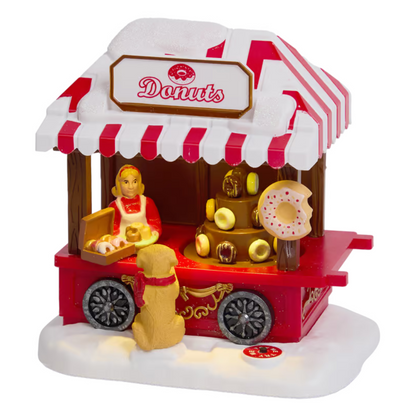 Il Carretto delle Ciambelle - Accessorio per Villaggio di Natale con Luci e Movimento