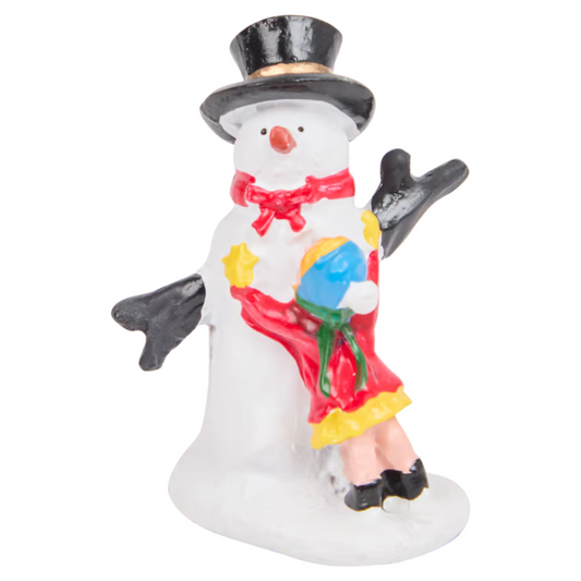 Bambino con Pupazzo di Neve - Personaggi per Villaggio Natalizio in Miniatura