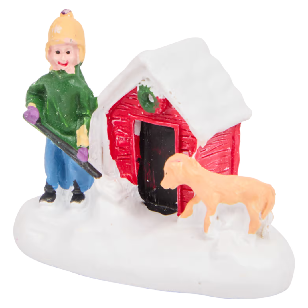 Bambino con Cucciolo - Personaggi per Villaggio Natalizio in Miniatura
