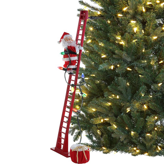 Babbo Natale Animato su Scala - Con Musica, Luci e Movimento