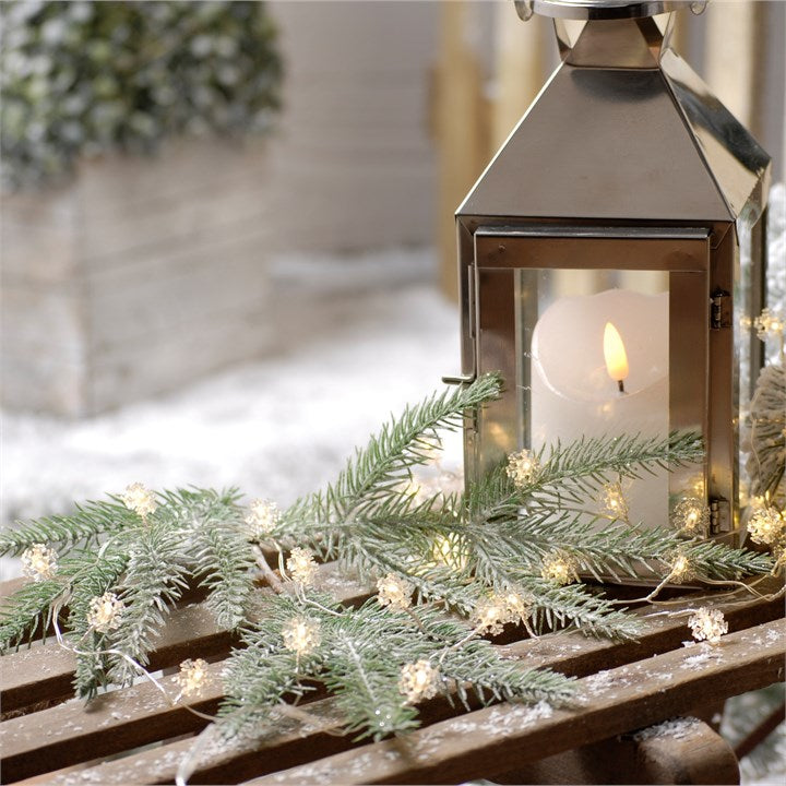 Luci Natalizie Fiocco di Neve - Catena da 20 Luci Bianco Caldo
