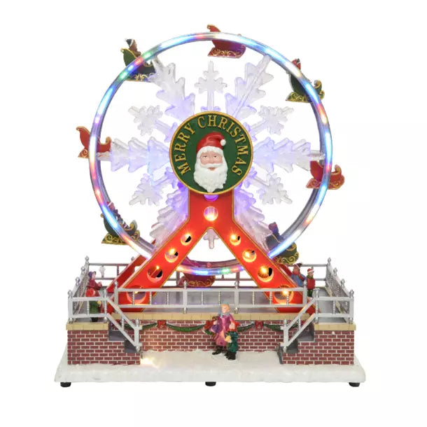 Ruota Panoramica Grande - Accessorio per Villaggio di Natale con Luci, Musica e Movimento