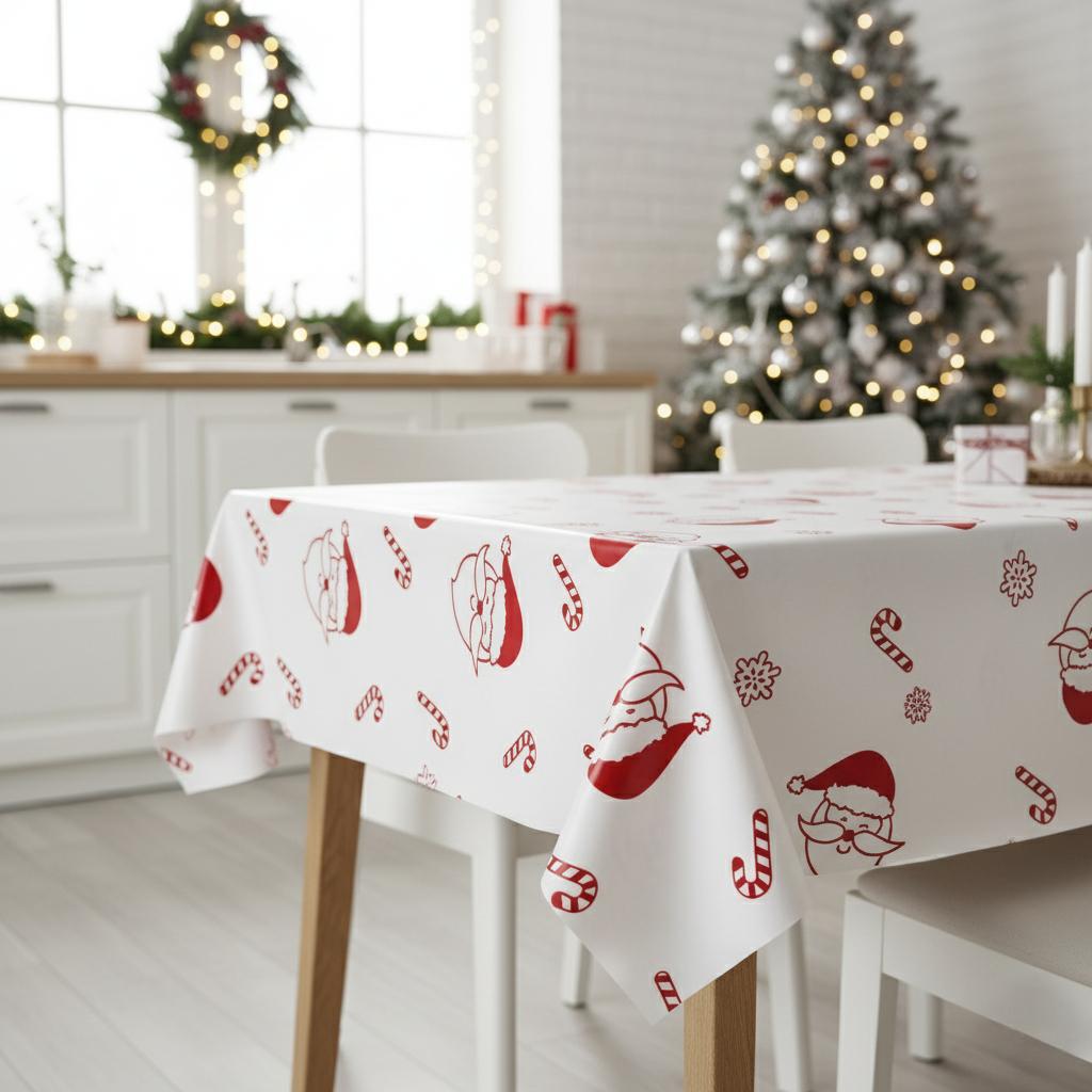 Tovaglia Natalizia in Plastica - Babbo Natale