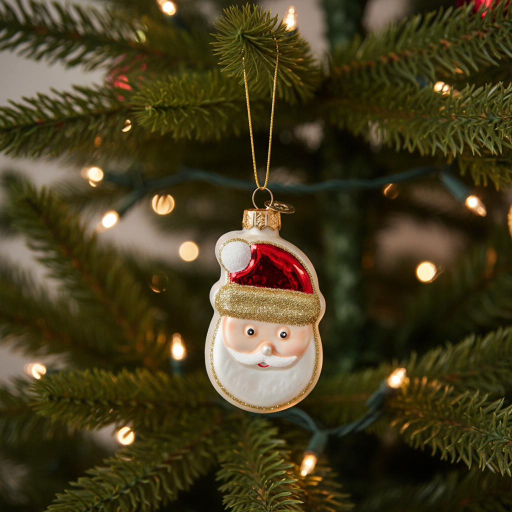 Babbo Natale Biscotto - Addobbo Natalizio in Vetro