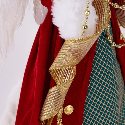 Angelo Natalizio con Vestito Verde e Rosso - Figura Natalizia