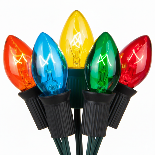 Luci Natalizie a Bulbo in Stile Americano - Catena da 10 Multicolore